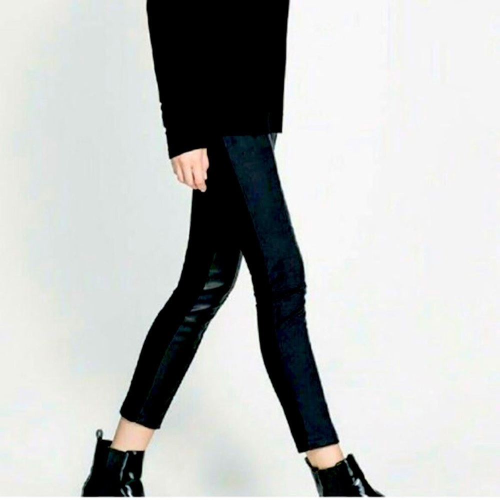 Zara W&B Collection Faux Leather Leggings